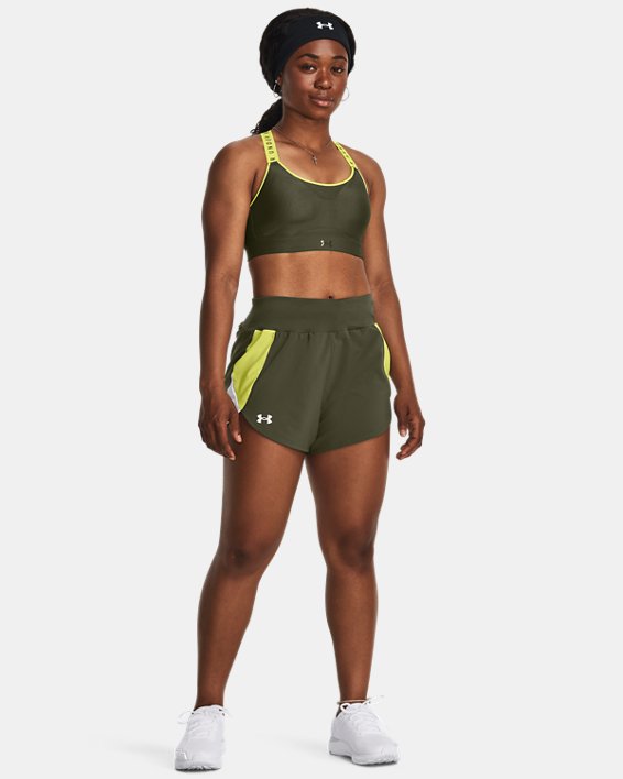 กางเกงขาสั้นเอวสูง UA Fly-By Elite สำหรับผู้หญิง in Green image number 2